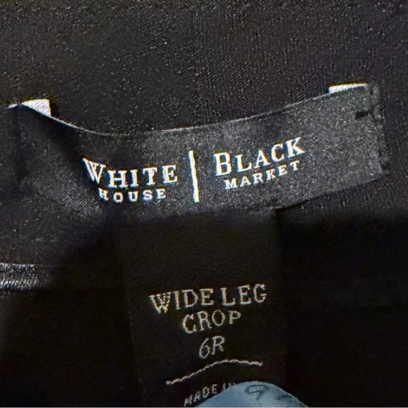 White House Black Market Size 6 Wide Leg Crop Dress Pants Front Slit Flat Front - Picture 2 of 6
